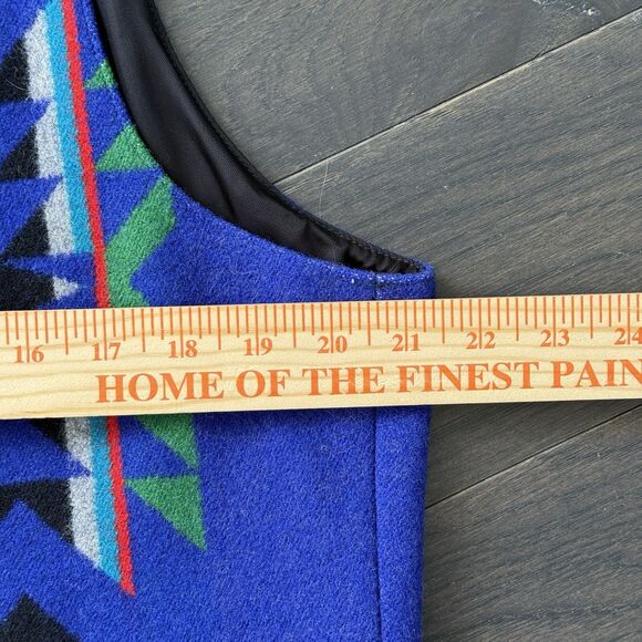 Vtg Pendleton High Grade Western Wear Wool Vest 42 Cobalt Blue Southwest Aztec - Picture 10 of 12